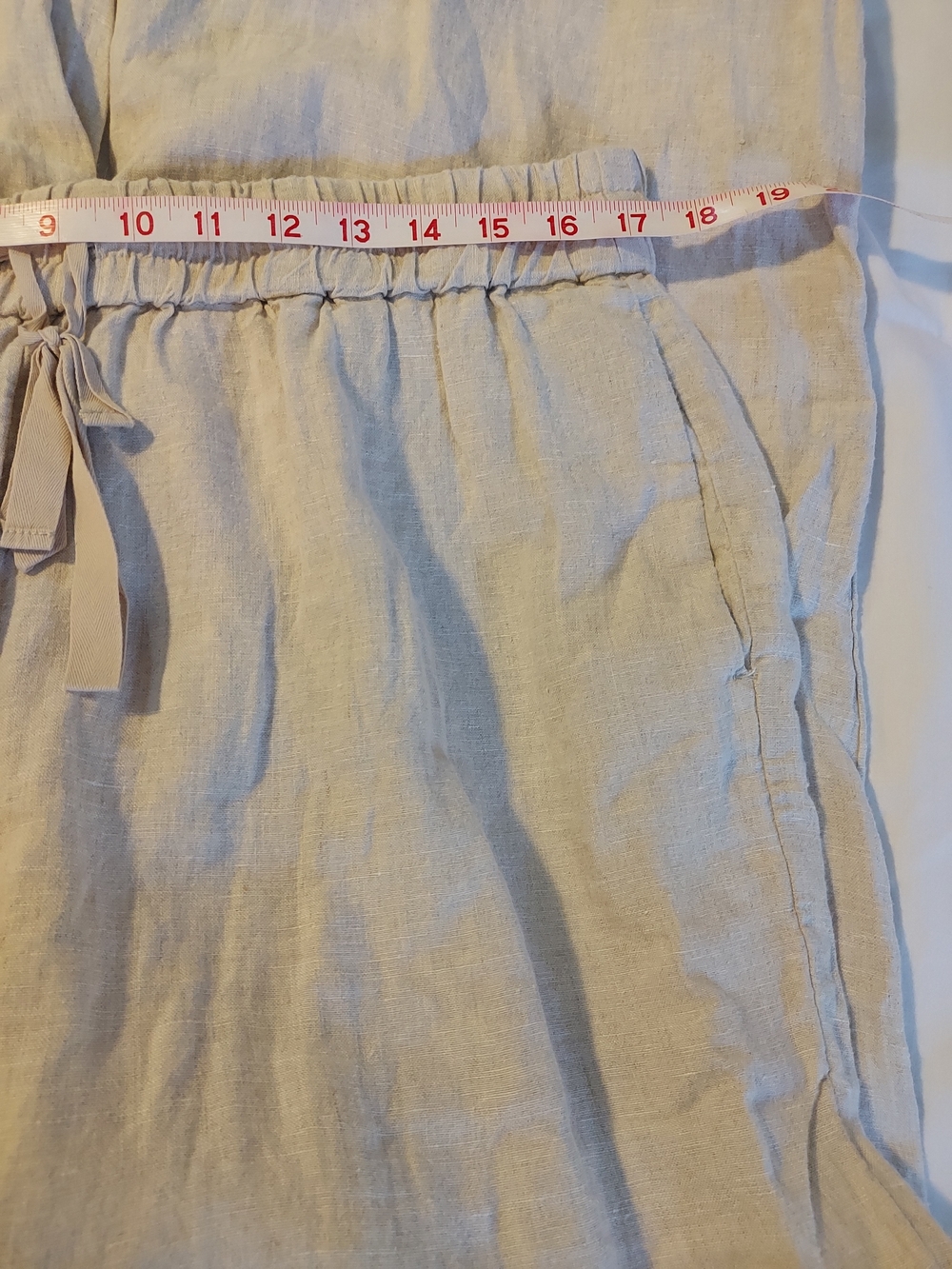 J.Crew Linen Drawstring Seaside Wide Leg Linen Pants Beige Large Tall - Picture 5 of 9